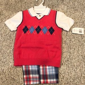 Boys summer sweater vest/shirt outfit